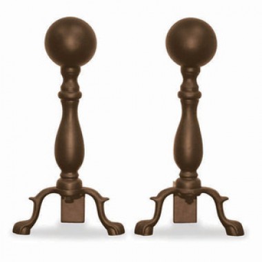Fireside America UniFlame Ball Andirons with Short Shank - Bronze