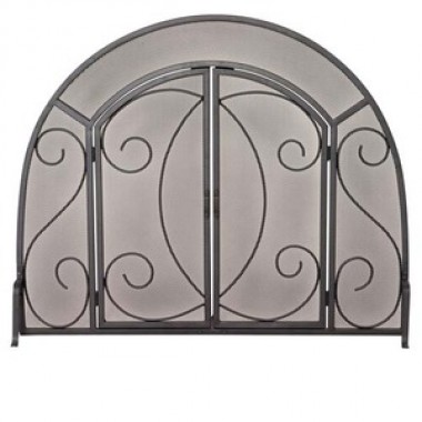 Fireside America Flat Ornate Screen with Doors