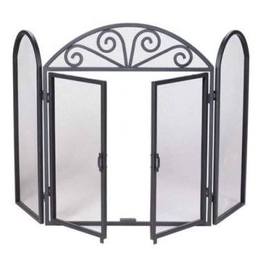Fireside America 3 Panel Arch Scroll Screen with Doors Hover