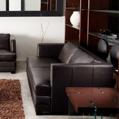 Diamond Sofa Sonoma Loveseat with Nail Head Accent