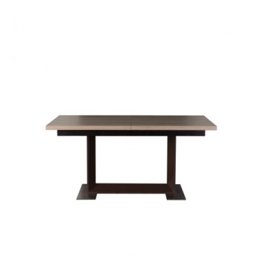 Diamond Sofa STUDIO Extension Dining Table in Ash Grey with Matte Brown Leaf