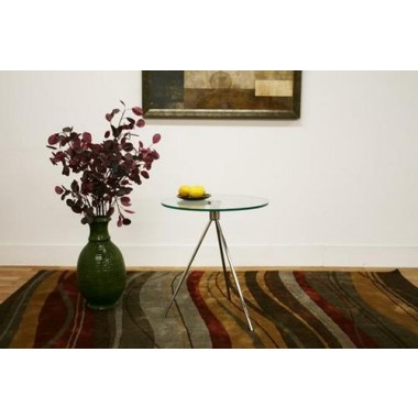 Baxton Studio Triplet Glass Top End Table W/ Tripod Base