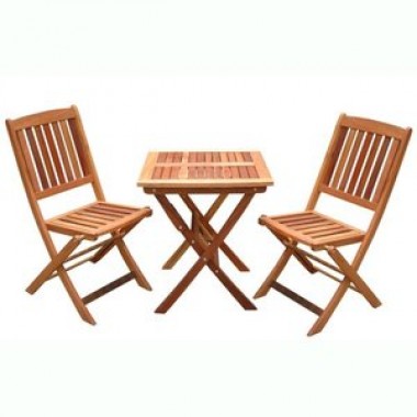 Vifah Modern Patio Glaser Folding Bistro Set 1