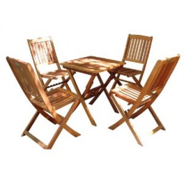 Vifah Modern Patio Glaser Folding Bistro Set 2