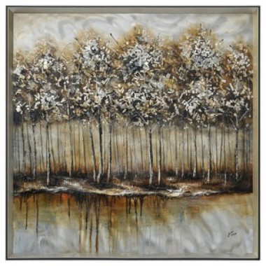 Metallic Forest Square Framed Art