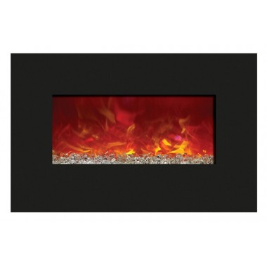 Amantii Enhanced 26" Electric Fireplace-36" x 23" Black Glass Surround Hover