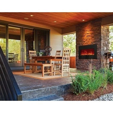 Amantii Top Heat 28" Electric Fireplace-34" x 21" Black Glass Surround