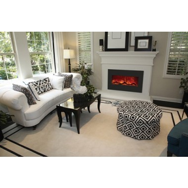 Amantii Top Heat 28" Electric Fireplace-34" x 21" Black Glass Surround Hover