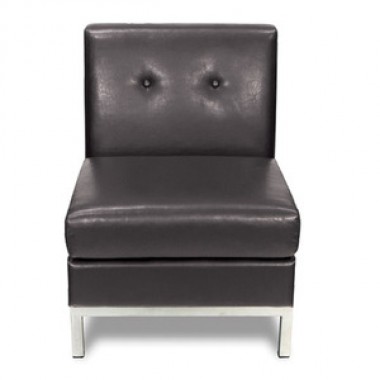 Avenue Six Wall Street Leather Armless Lounge Chair