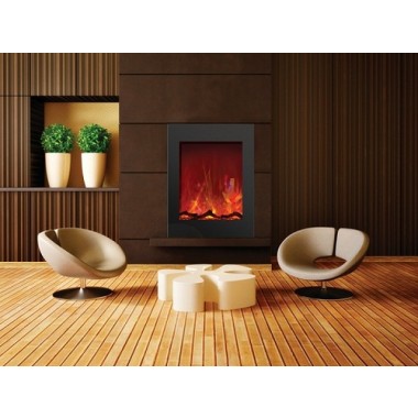 Amantii Zero Clearance Electric Fireplace-29" x 39" Black Glass Surround