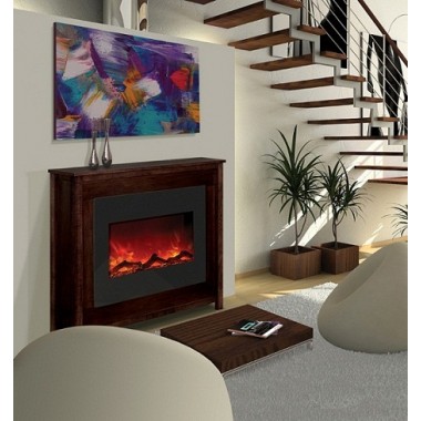 Amantii Zero Clearance 30" Electric Fireplace-32" x 26" Black Glass Surround