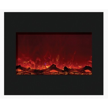 Amantii Zero Clearance 30" Electric Fireplace-32" x 26" Black Glass Surround Hover