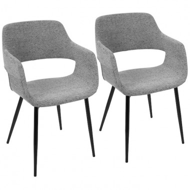 LumiSource Margarite Chair Set of 2 - GREY 