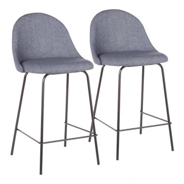 LumiSource Lana Counter Stool - Set of 2 - BLUE