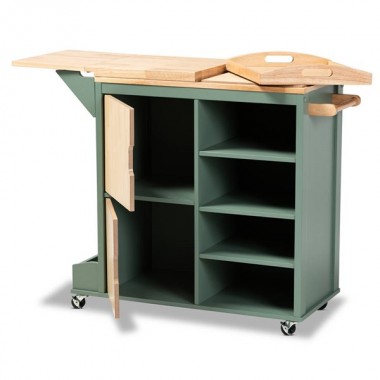 Baxton Studio Dorthy Two-Tone Kitchen Storage Cart Hover