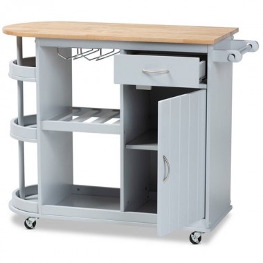 Baxton Studio Donnie Two-Tone Kitchen Storage Cart Hover