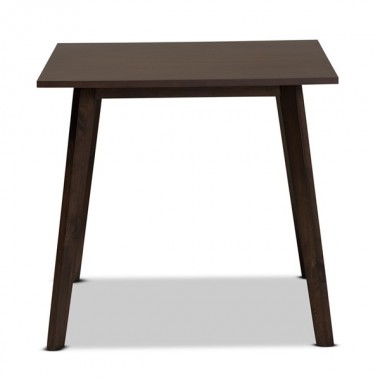 Baxton Studio Britte Dark Oak Brown Wood Square Dining Table