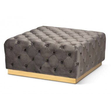Baxton Studio Verene Upholstered Square Cocktail Ottoman Hover