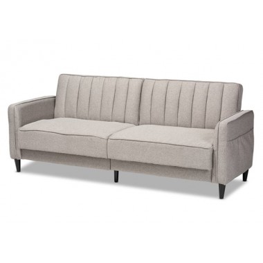 Baxton Studio Colby Light Grey Fabric Upholstered Sleeper Sofa