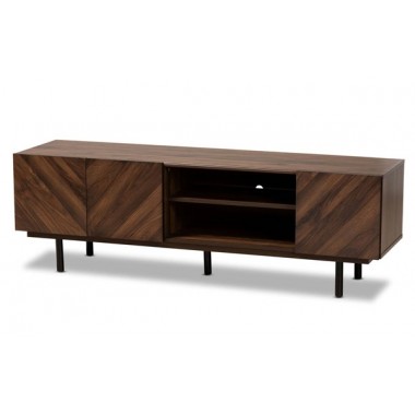 Baxton Studio Berit Walnut Wood TV Stand