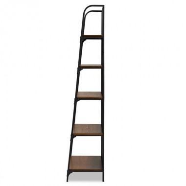 Baxton Studio Ceren Distressed Wood 5 Tier Ladder Shelf Hover