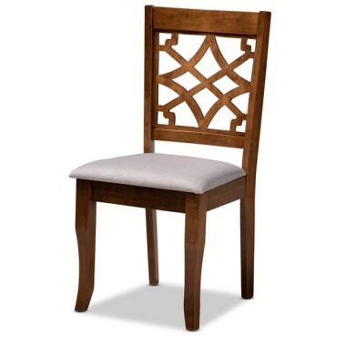 Baxton Studio Mael Grey Walnut 4-Piece Dining Chair Set Hover