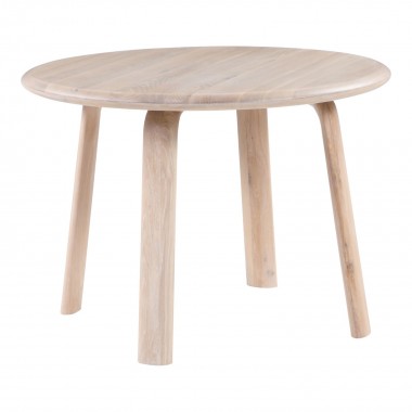 Malibu Round Dining Table White Oak - Angled View