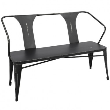 LumiSource Waco Bench - BLACK - Perspective