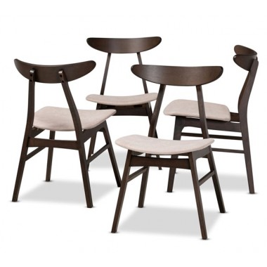 Baxton Studio Britte Upholstered 4-Piece Wood Dining Chair Set Hover
