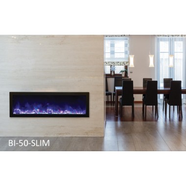 50″ Slim Electric Built-in w/ Black Steel Surround