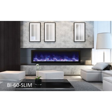 Amantii  60" Slim Electric Built-in w/ Black Steel Surround