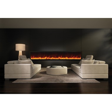 Amantii 88" Deep Electric Built-in w/ Black Steel Surround