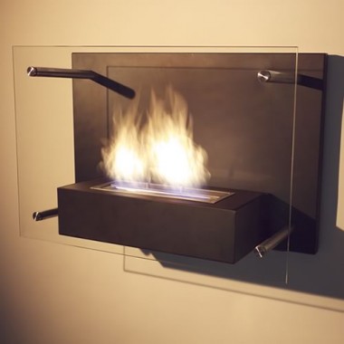 Bluworld Nu-Flame Radia Modern Wall Mounted Fireplace Hover
