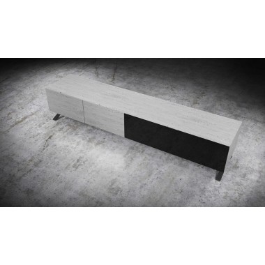 Influencer 90" TV Stand - Grey Oak - Top Angled