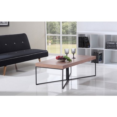B-Modern Mixer Coffee Table with Black Steel Legs in White Lacquer, Cream Lacquer or Light Walnut Veneer Hover