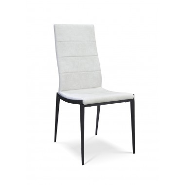 B-Modern Soiree Dining Chair- White Black Steel Perspective