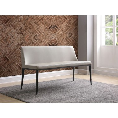 Carrie Bench Light Grey Faux Leather - Lifestyle