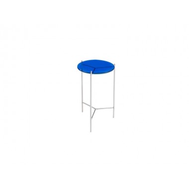 Bellini Modern Living Bolt Glass Top Side Table - BLUE