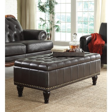Caldwell Storage Ottoman - Espresso