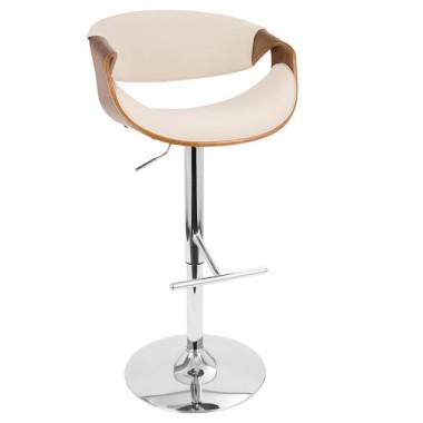 LumiSource Curvo Barstool - Cream - Perspective