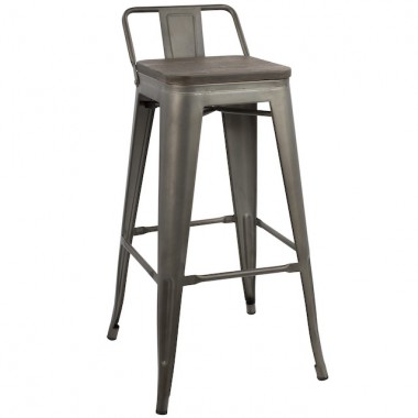 LumiSource Oregon Low Back Barstool - Set of 2 Hover
