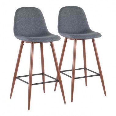 LumiSource Pebble Barstool - Set of 2 - BLUE