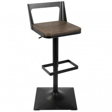 LumiSource Samurai Barstool - BLACK - Perspective
