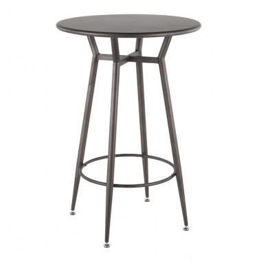 LumiSource Clara Round Bar Table - Antique