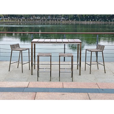 Whiteline Modern Living Stone Outdoor Bar Table