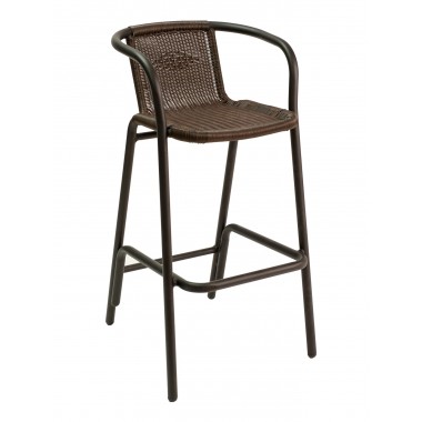 Anodized Or Powder Aluminum Frame Barstool - BW-51 - Black Frame and Black