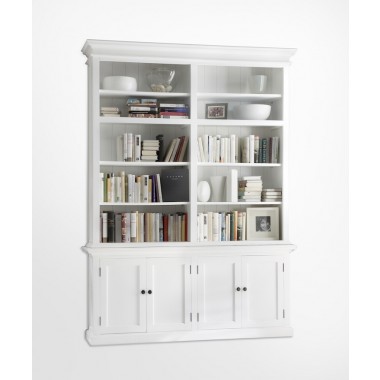 Nova Solo HALIFAX Twin Tower Hutch Bookcase w/ 10 open shelves & 2 double doors Hover