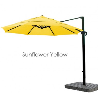 California Umbrella 11' Cantilever Umbrella Crank Lift Multi Positon Tilt Bronze - Sunbrella Hover