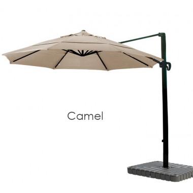 California Umbrella 11' Cantilever Umbrella Crank Lift Multi Positon Tilt Bronze - Sunbrella Hover