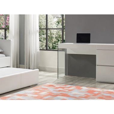 Casabianca IL VETRO Vanity In High Gloss White Lacquer And Mirror With Clear Glass Hover